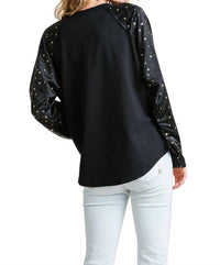 Umgee - Star Layered Mesh Sleeve Top