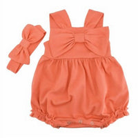 Lemon Loves Layette - Baby Girls' Bow Bubble and Headband Set