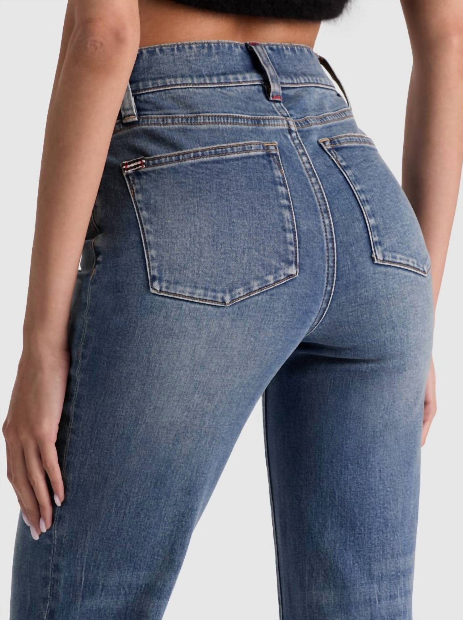 Alice + Olivia - Fierce Raw Hem Slim Straight Leg Jeans