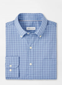 PETER MILLAR Caspian Perfect Pinpoint Cotton Stretch Shirt in blue freesia - men's shirt - view 4