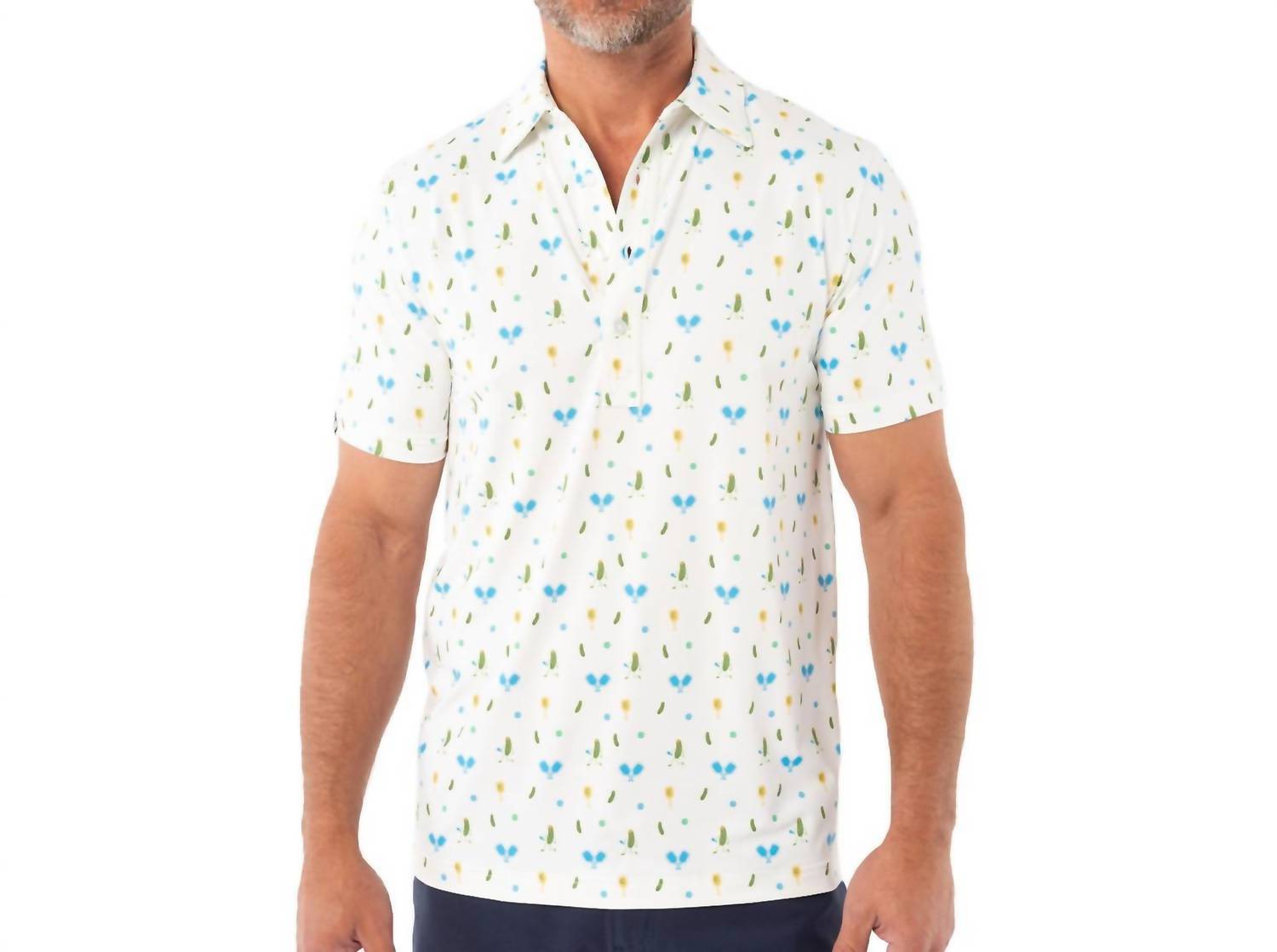 Criquet Performance Sport Range Polo Shirt in pickleballer white - men's shirt