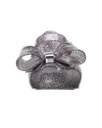 Mini Melissa Girls Mini Ultragirl Bow Iii Sandals in multicolor glitter - kids' sandal - detail view