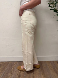 Vervet By Flying Monkey - High Rise Cuffed Wide Leg Denim Pants