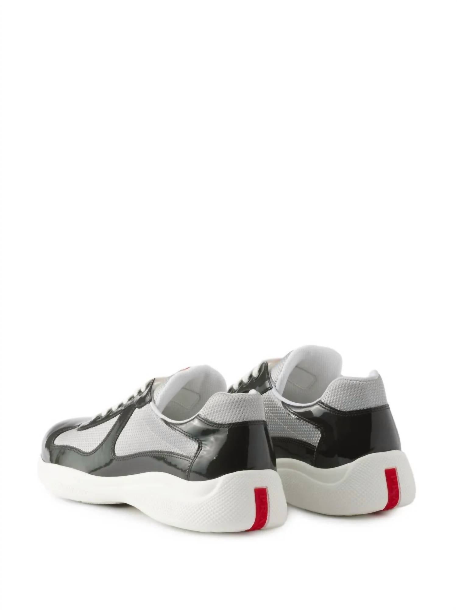Prada - Men's Y2k Mesh Nylon America Cup Patent Leather Low Profile Sneakers