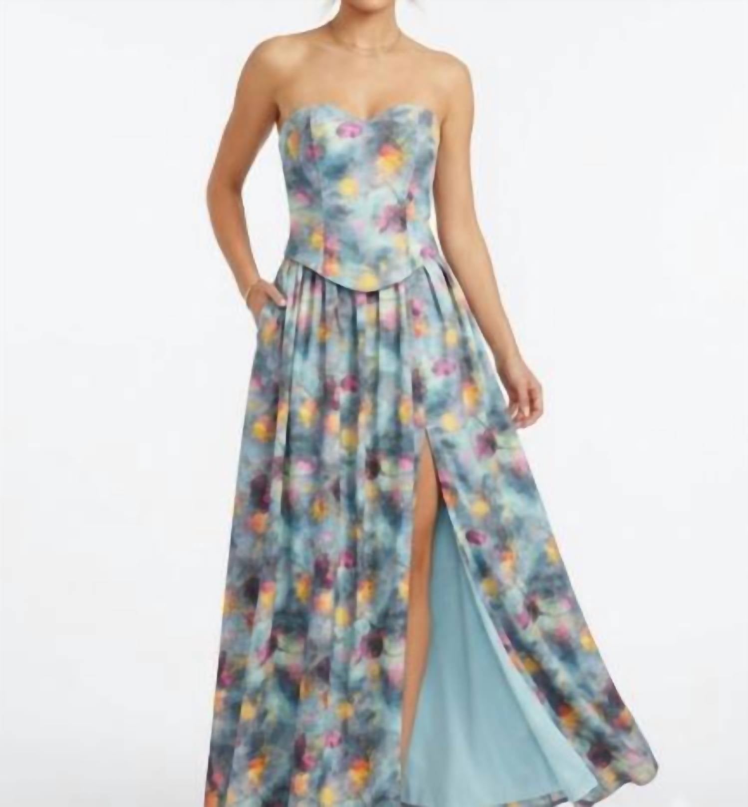 Minuet - Strapless Lace Up Dress