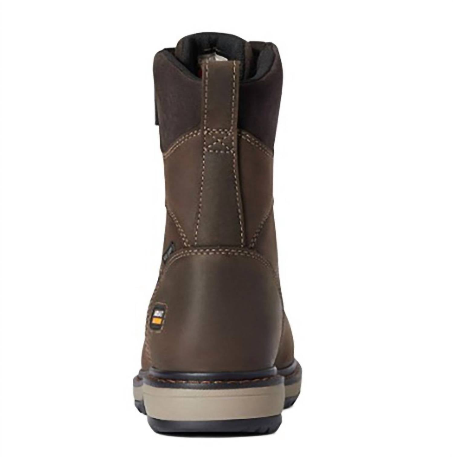 ARIAT Women's Comp-toe Riveter H2o Insulated Glacier Grip Boot in dark brown - women's shoe - detail view