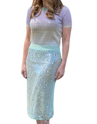 Roberto Collina - Gonna Paillettes Skirt Menta S24