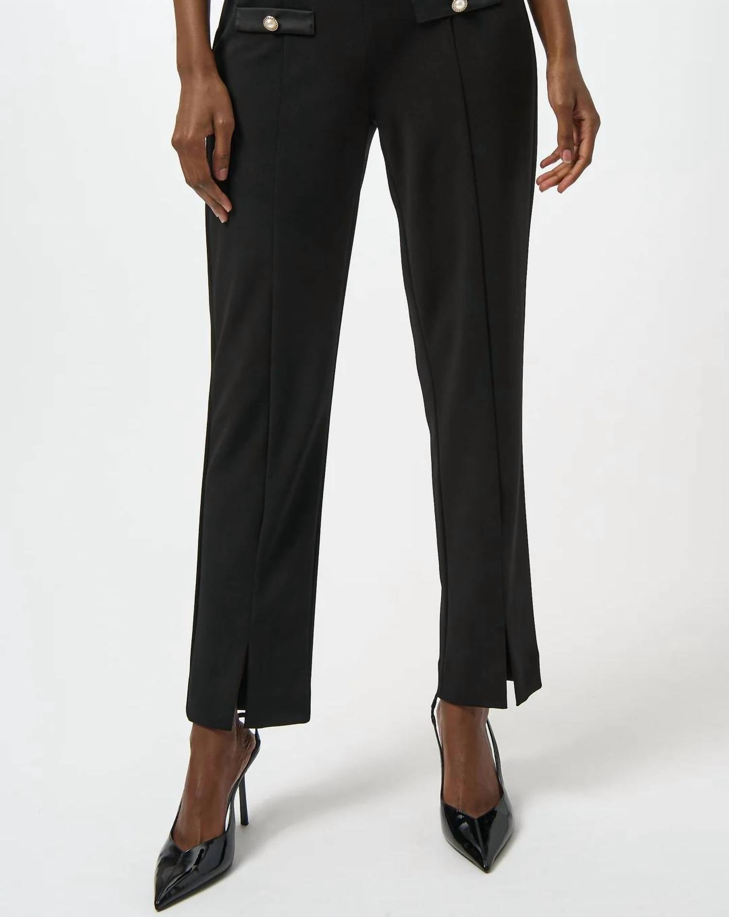 Joseph Ribkoff - Front Slit Pull On Straight Pants