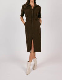 Sage The Label - Paradox Corduroy Shirt Midi Dress