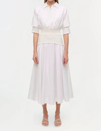 SIMKHAI Ovie Knit Cotton Midi Skirt in white - women's skirt
