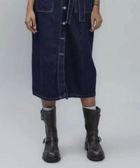 Bsl - Long Sleeve Denim Midi Dress