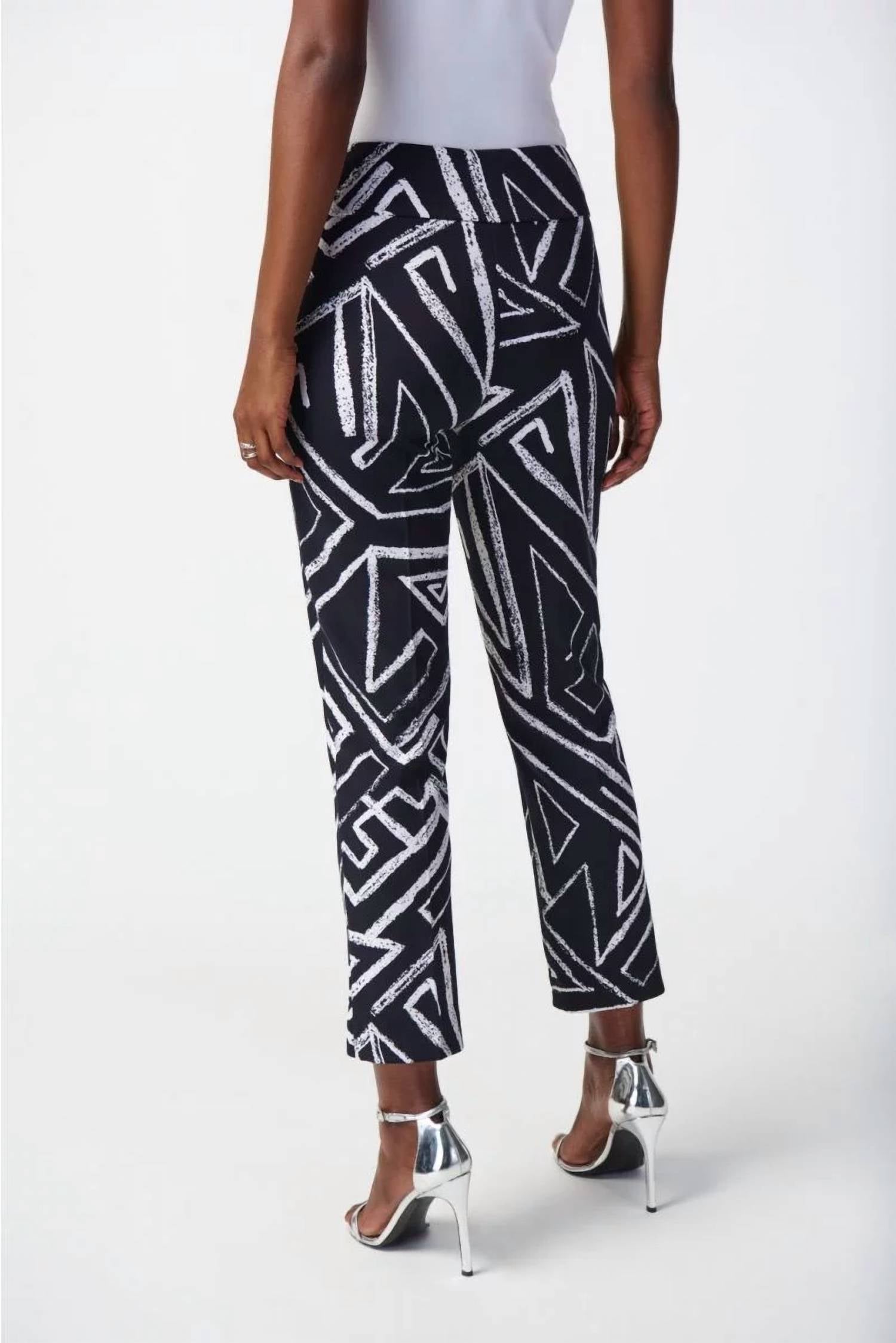 Joseph Ribkoff - Abstract Print Cropped Trousers