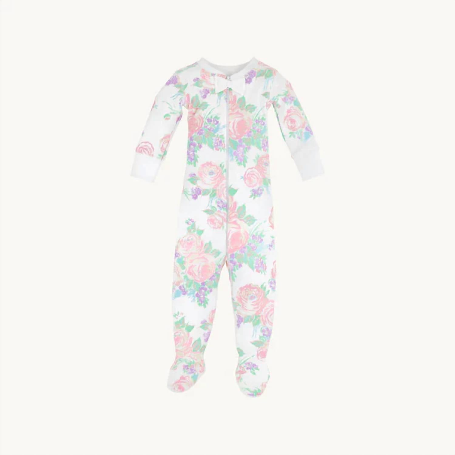 The Beaufort Bonnet Company - Girl's Noelle's Night Night Footed Onesie