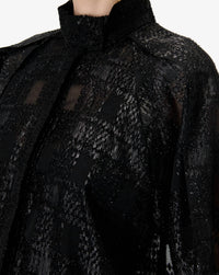 IRO Valmu High Collar Shirt in black lurex - women's shirt - view 4