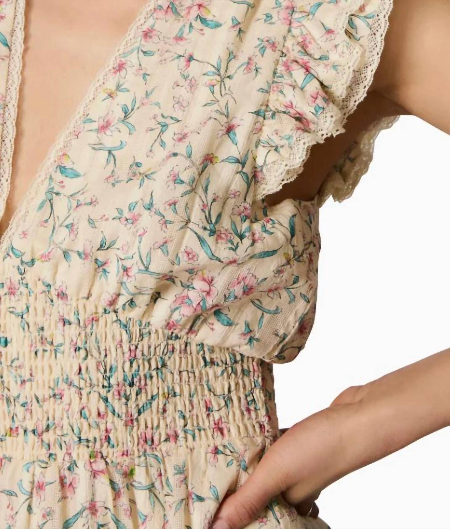 Steve Madden - Lucienne Floral Print Ruffle Lace Minidress
