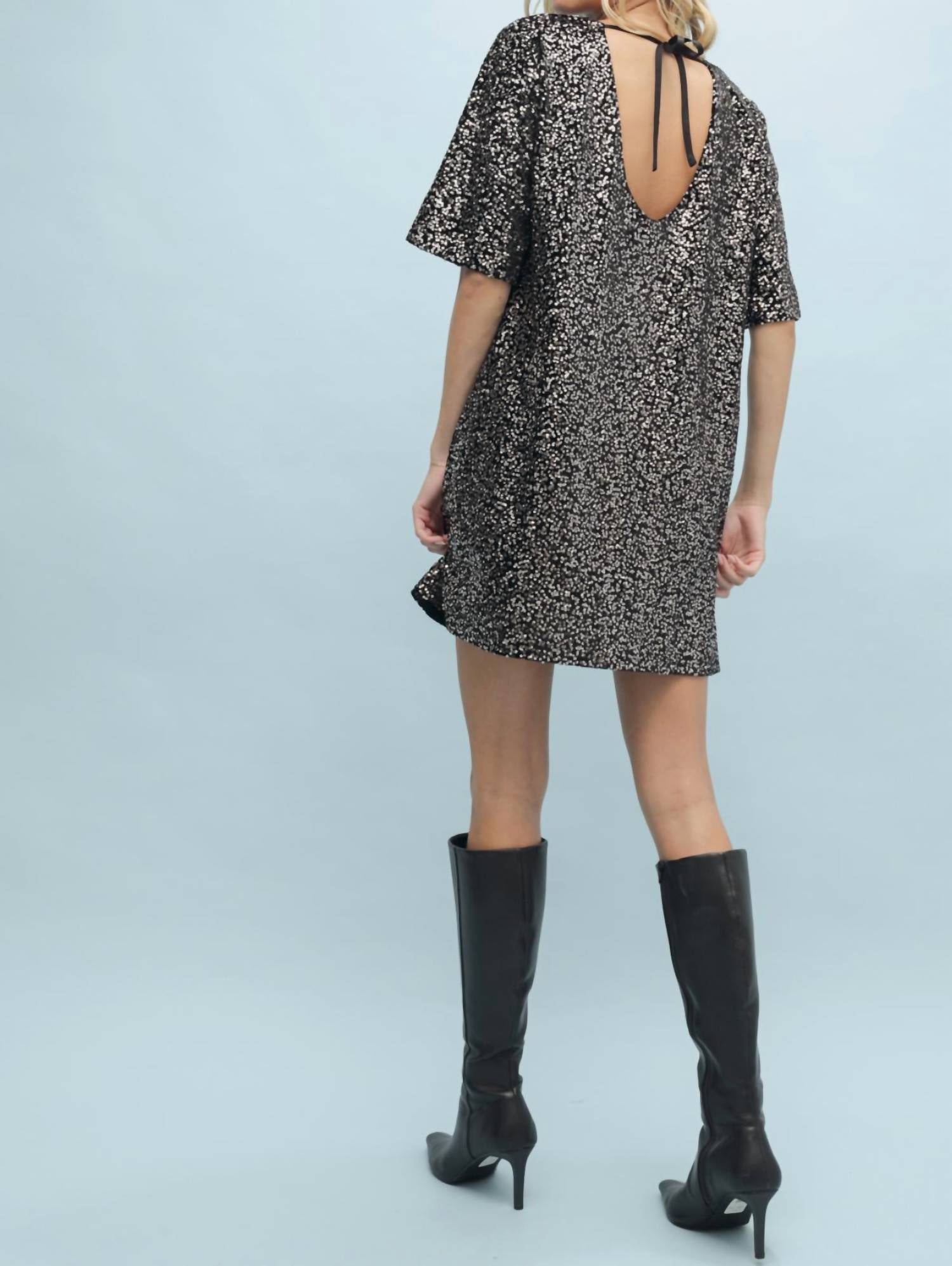 Wishlist - Sequin Open Back Mini Dress