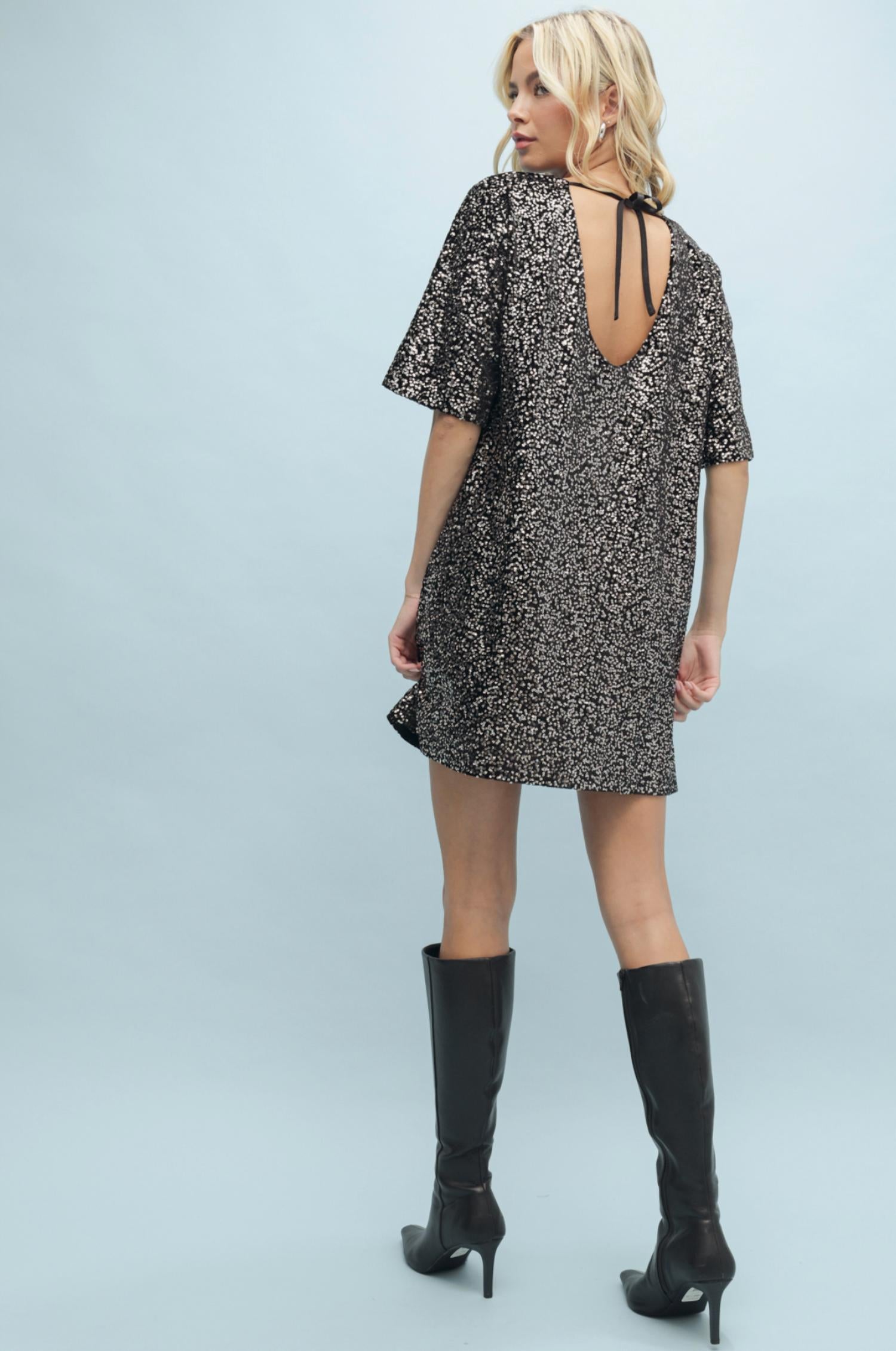 Wishlist - Sequin Open Back Mini Dress