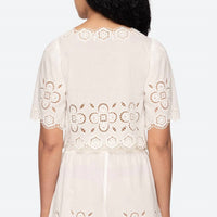 Sea - Babette Eyelet Tie Front Top