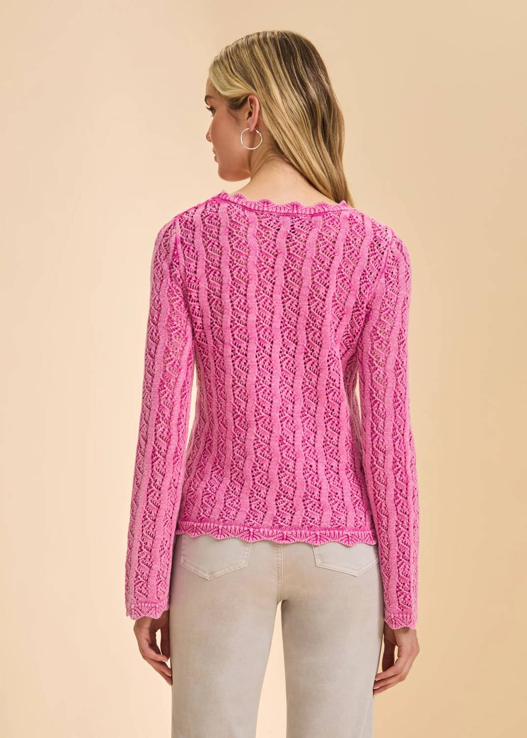 Fdj - Long Sleeve Garment Dye Sweater Top