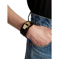 Saint Laurent - Women's Le Carre Croc Embossed Leather Double Wrap Bracelet