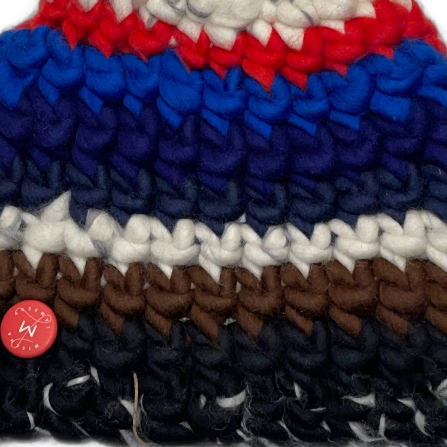 Mischa Lampert Women's Deep Stripe No Pom Beanie in ski stripe - women's hat - detail view
