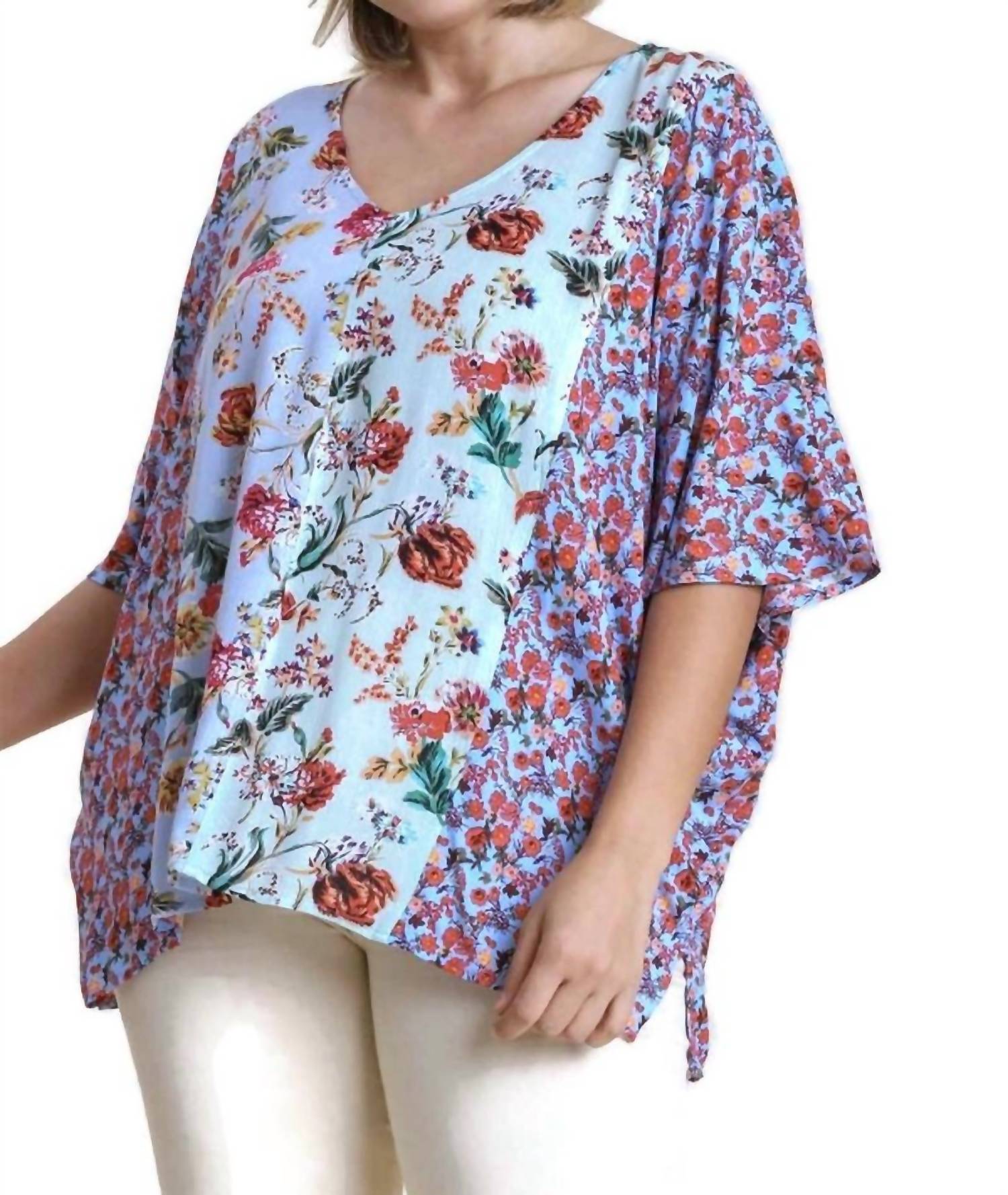 Umgee - Mixed Floral Print Top -plus