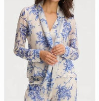 Allison Maribeth Long Sleeve Blouse in blue floral - women's blouse - alternate view