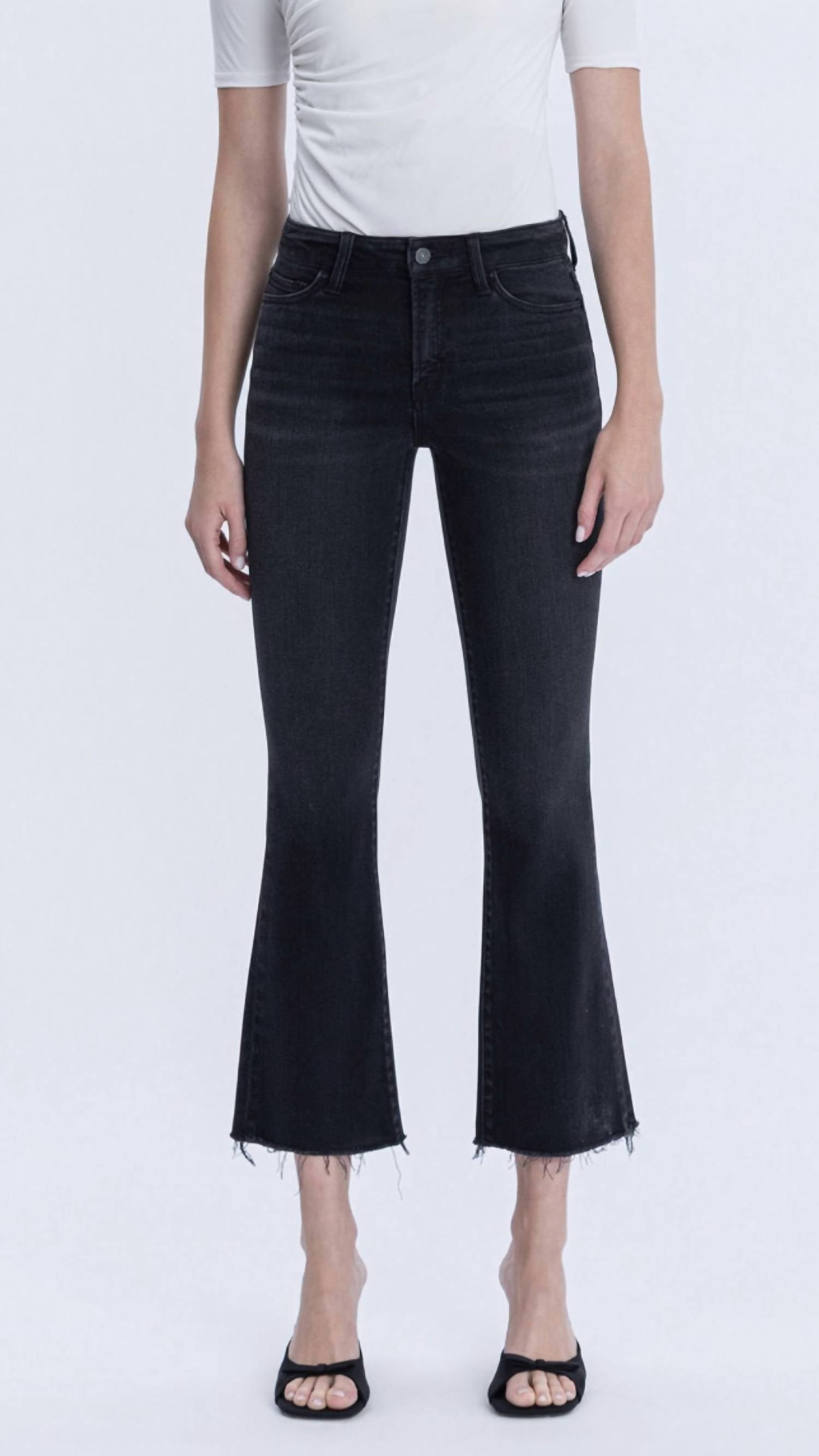 Vervet By Flying Monkey - High Rise Raw Hem Ankle Bootcut Jeans