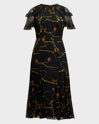 FLORAL CRINKLE CHIFFON DAY DRESS