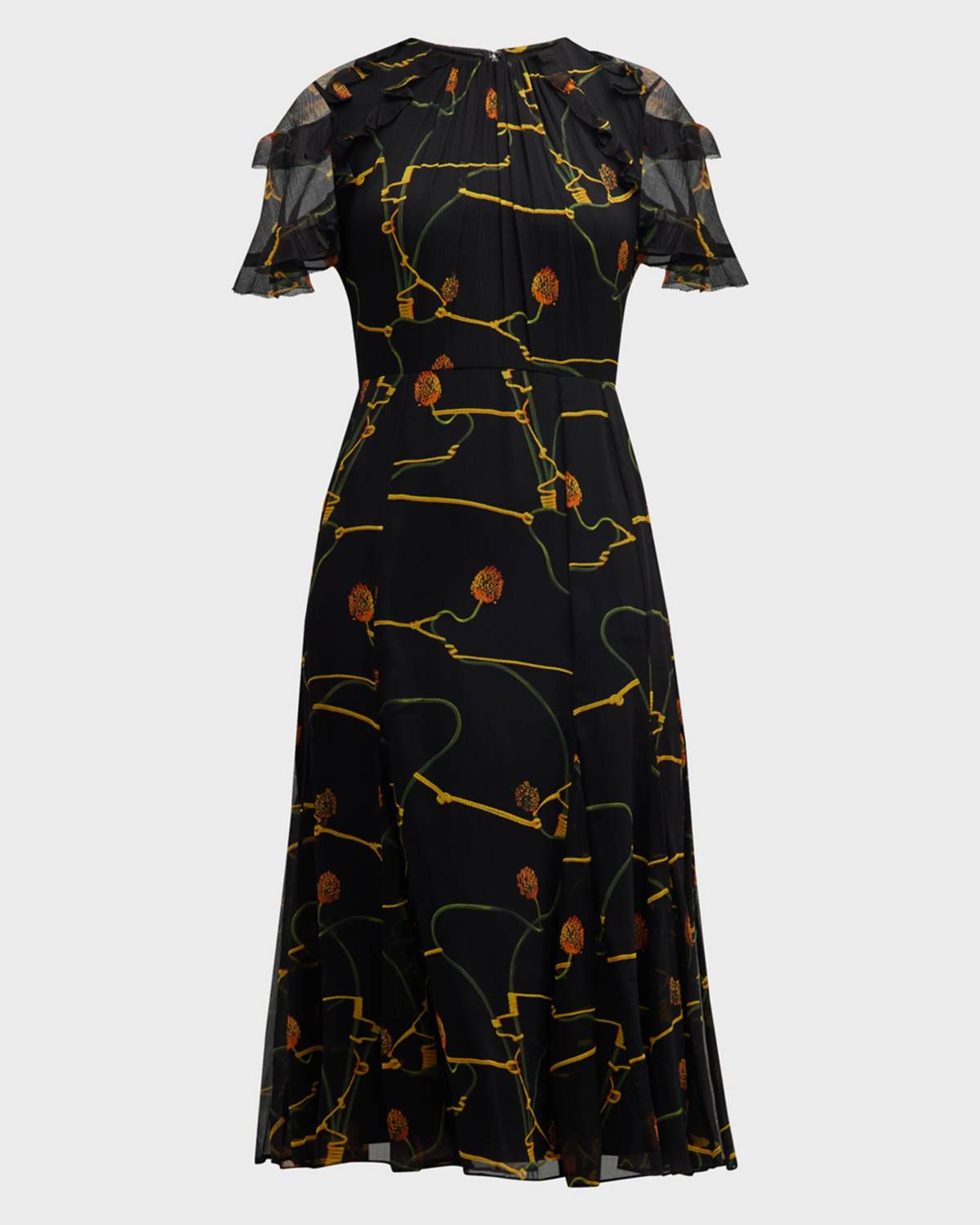 FLORAL CRINKLE CHIFFON DAY DRESS