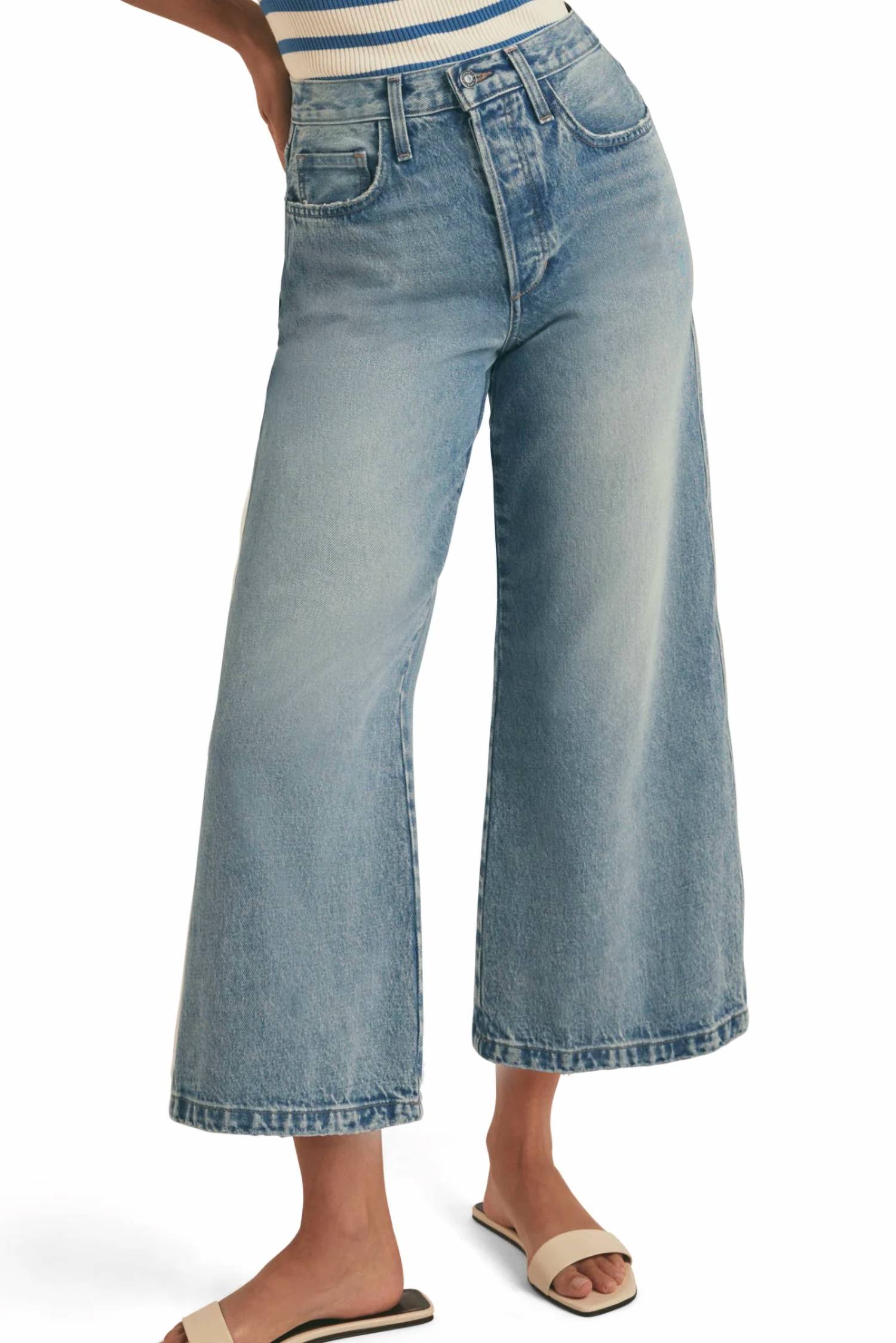 Favorite Daughter - Masha Super High Rise Wide Leg Crop Jeans