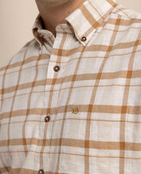 SOUTHERN TIDE Botnay Bay Plaid Sportshirt in sand white - men's shirt - view 4