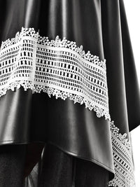 Metamorphoza - Avant-garde Laced Vegan Leather Skirt