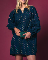 THE SHIRT Minka Dress in navy lurex - women's dress