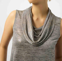 Joseph Ribkoff - Foiled Knit Cowl Neck Sleeveless Top