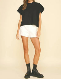 Pinch - Button Down Cap Sleeve Sweater