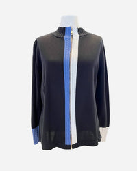French Kyss - Women's Denim Braided Sweater