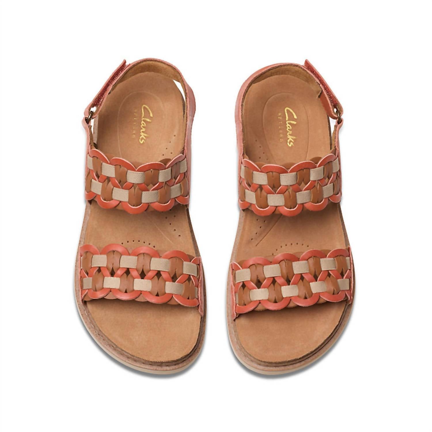 Clarks Women's Arwell Glide Sandal in orange combi - women's sandal - alternate view