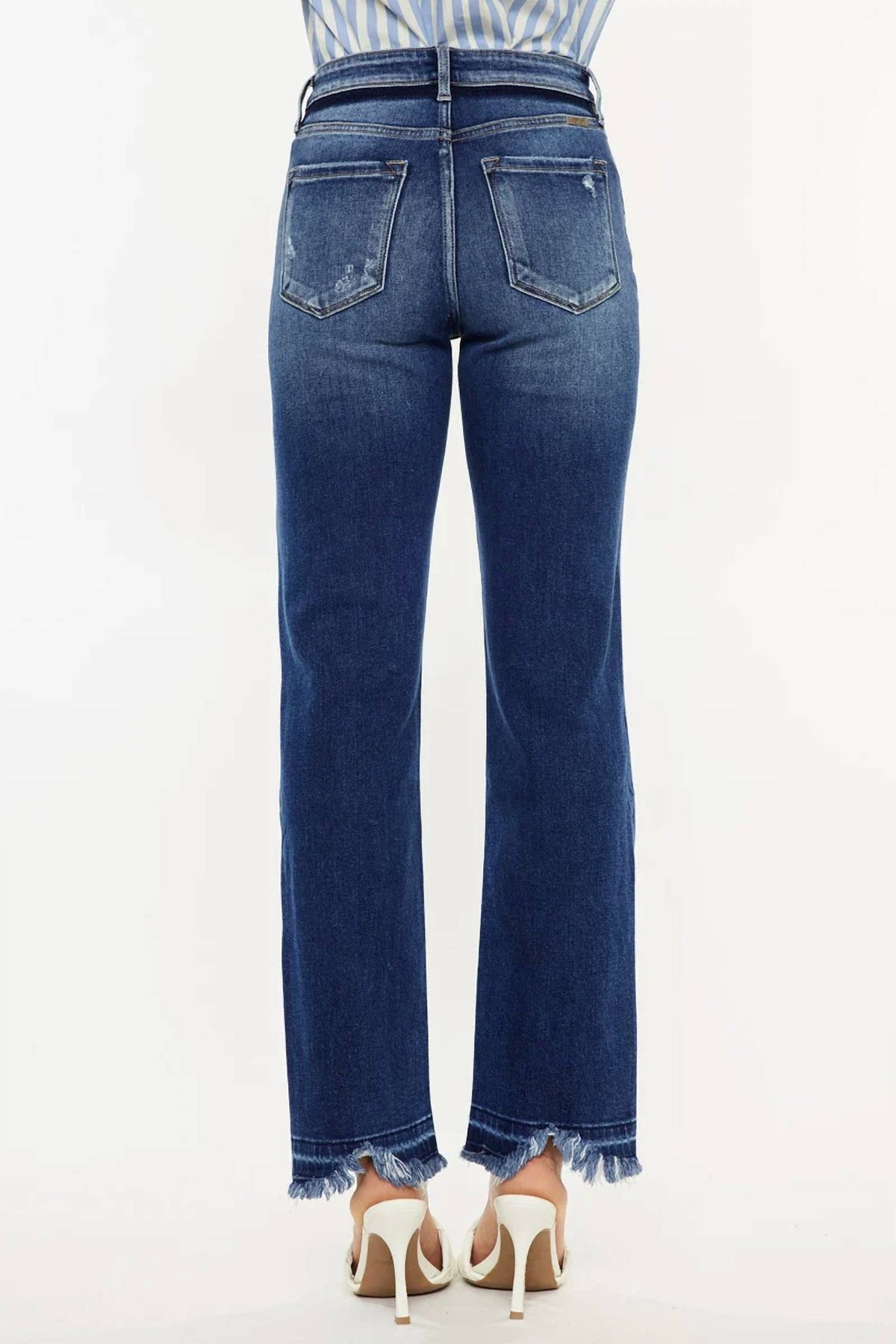 Kancan - Peach High Rise Slim Straight Leg Jeans