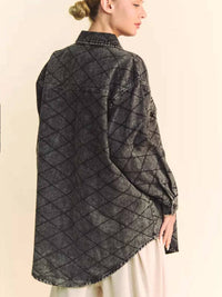 Davi & Dani - Quilted Denim Shirt Jacket