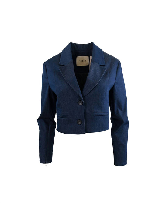 Theo The Label - Women's Demeter Cropped Denim Blazer
