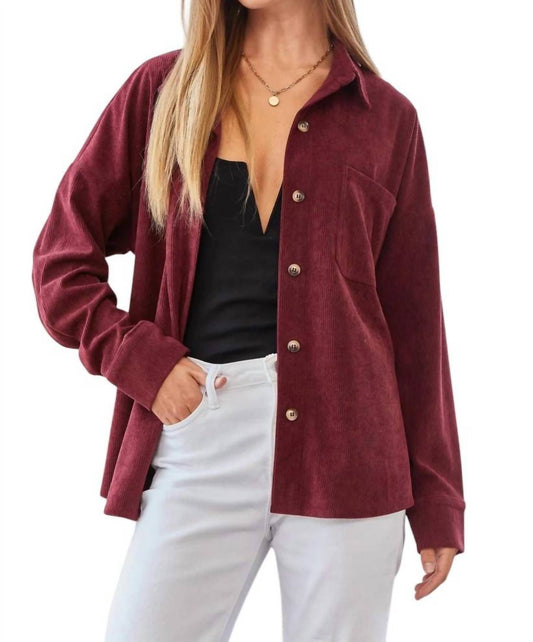 Andree By Unit - We Go Together Corduroy Button Down Top