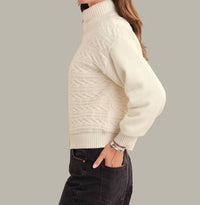 525 America Addison Cable Knit Puffer Jacket in sea salt - women's jacket - view 4