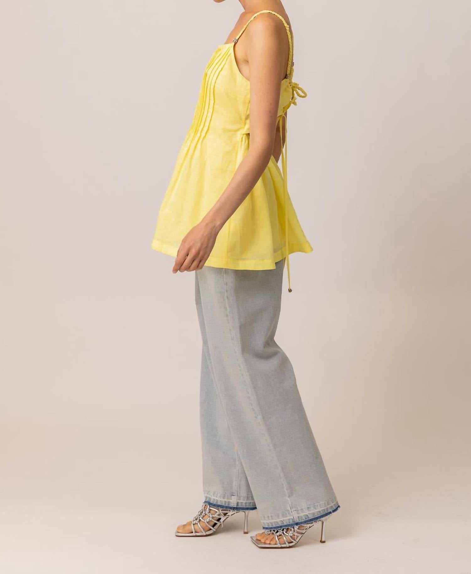 Line And Dot - Calisto Braided Strap With Beads Top