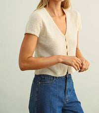 Miou Muse - Cap Sleeve Knit Top