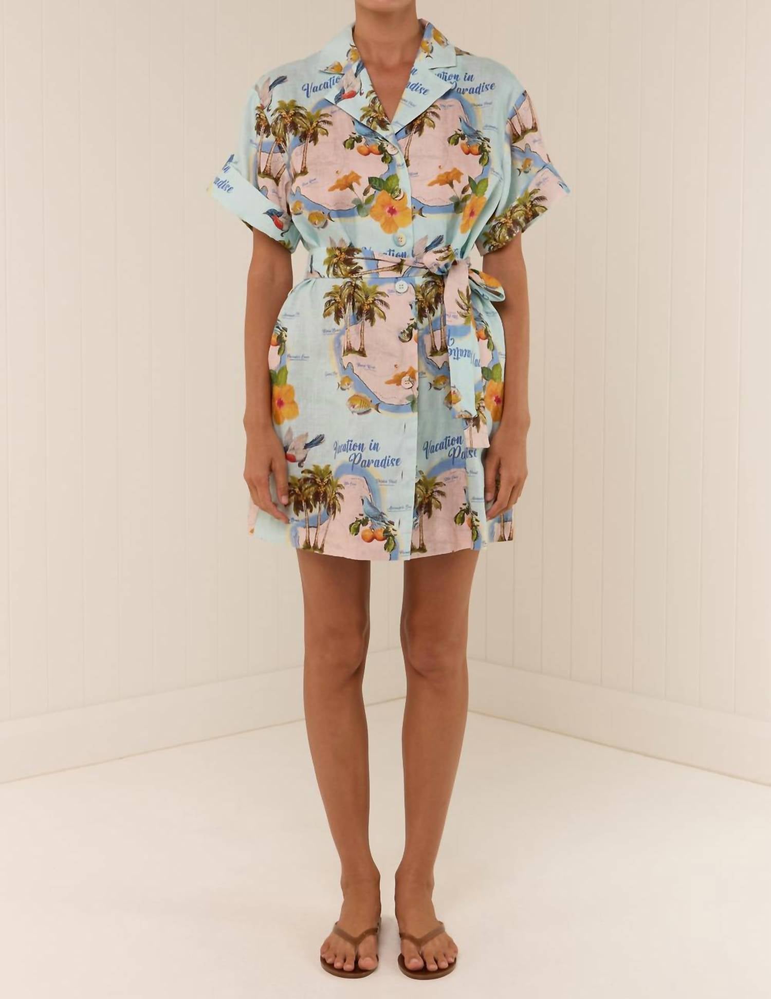 Palm Noosa Rey Mini Dress in sky blue - women's dress