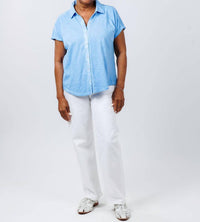 Elliott Lauren - Charlotte Button Front Tee With Collar