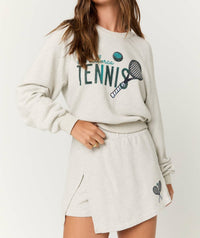 PROJECT SOCIAL T Mallorca Tennis Sweatshirt in grey - women's top