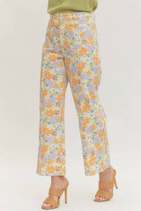 Entro - Floral Wide-leg Pants