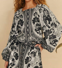 Farm Rio - Flower Leopards Long Sleeve Blouse